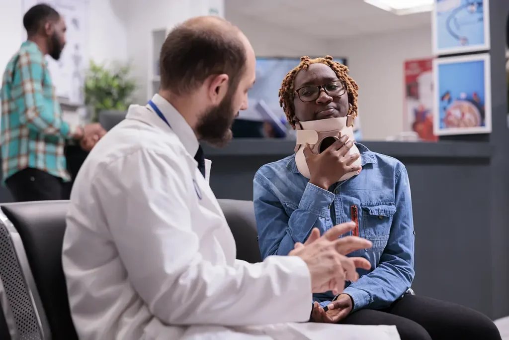 Person consulting a doctor