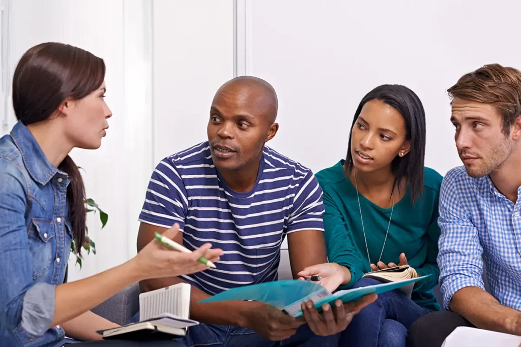 Peers in a counseling session