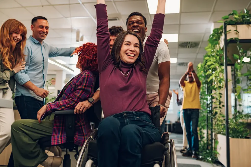 A person with a disability achieving success