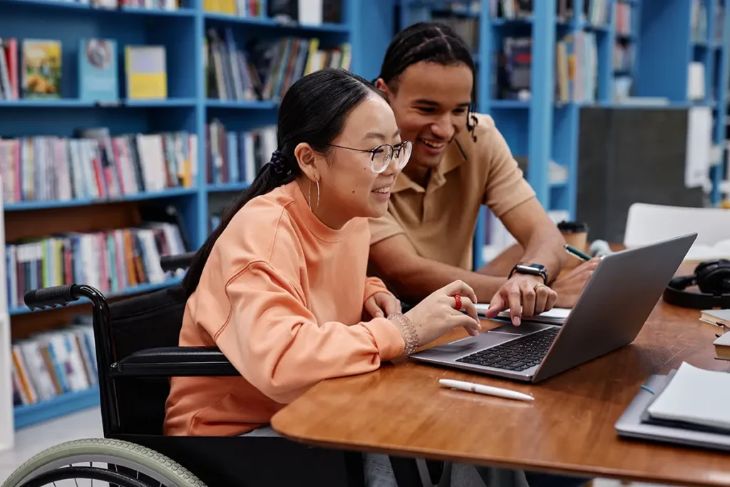 Two students studying together